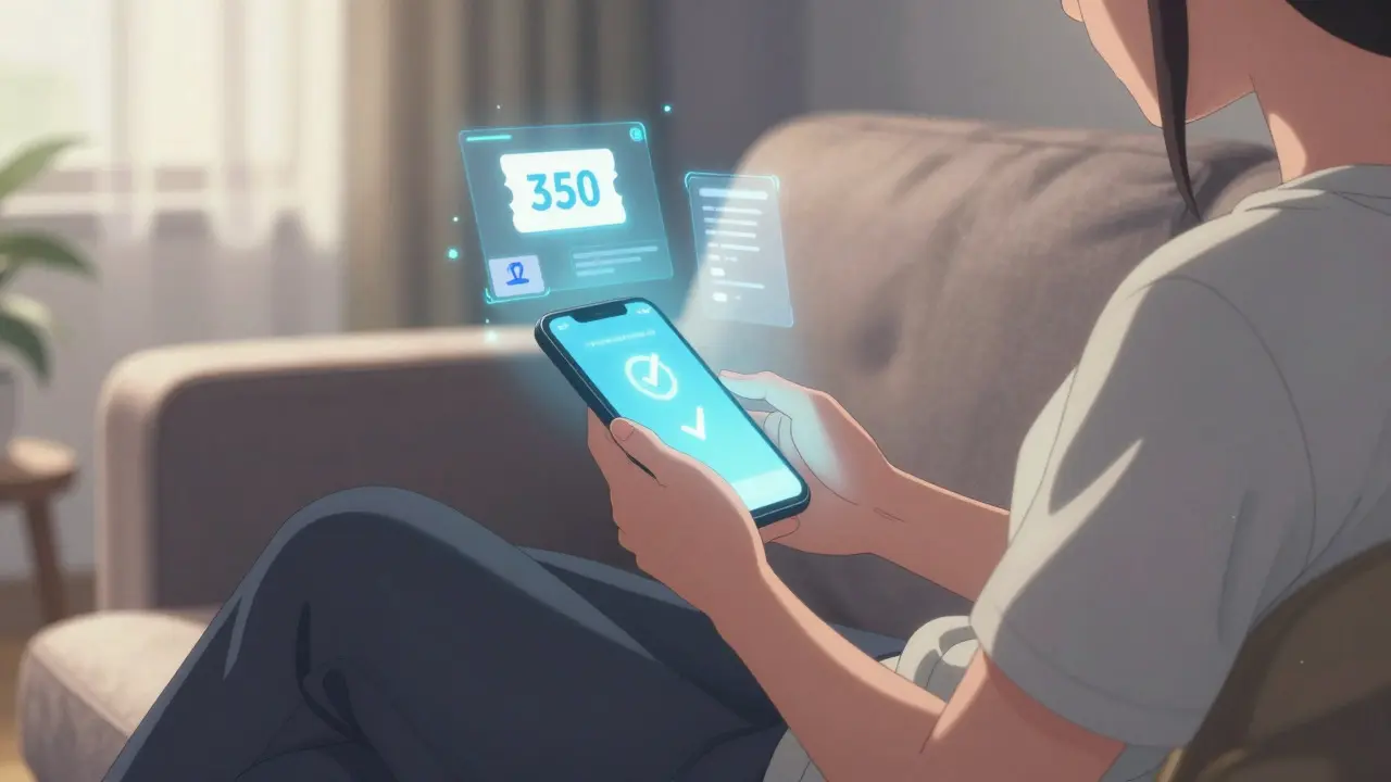 Person using smartphone app to find cheap prescription discounts.